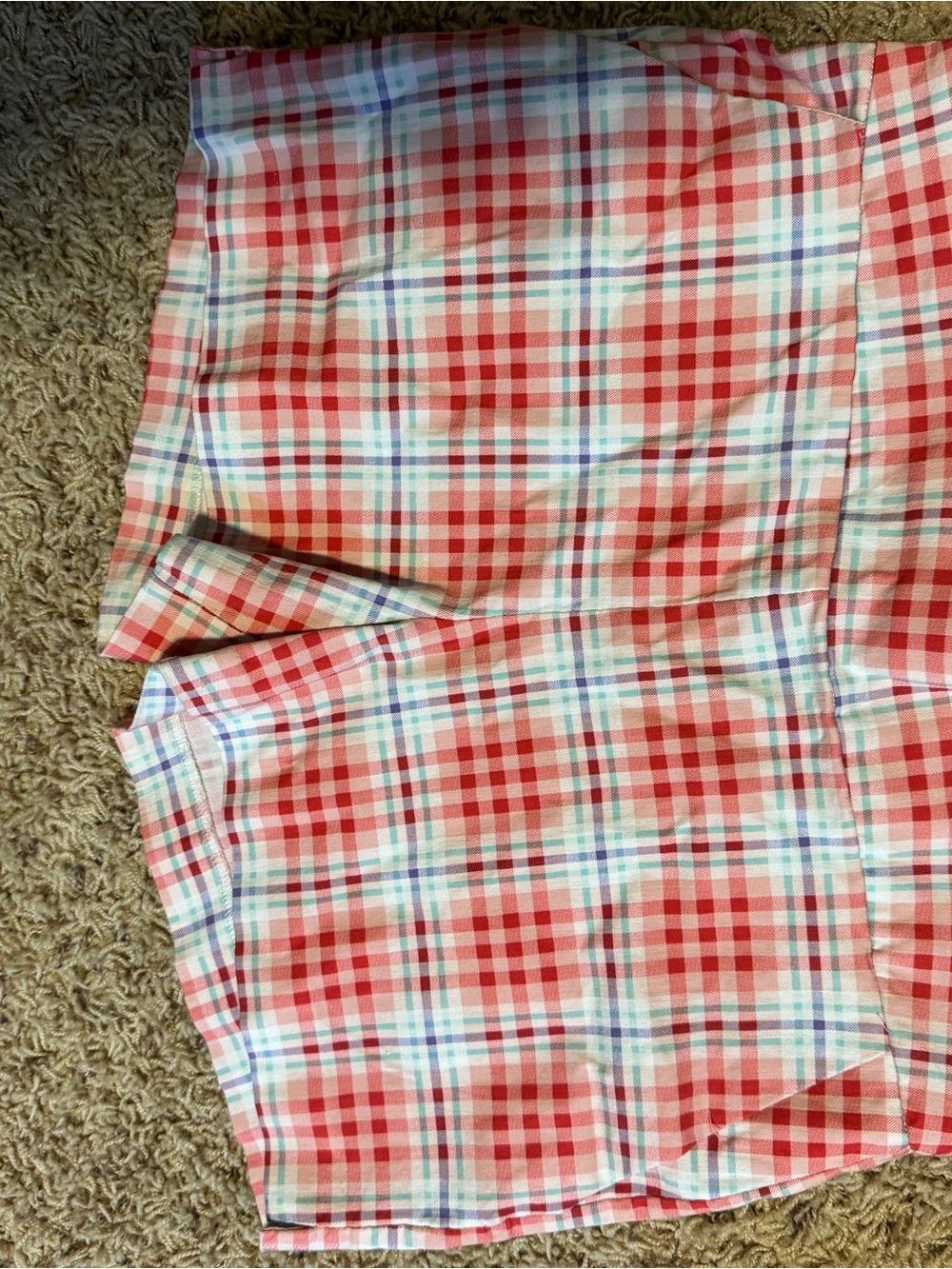 New York & Company Red and White Plaid High Waist Shorts